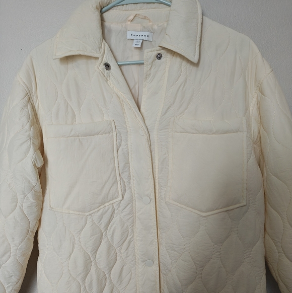 Topshop Quilted Cream Jacket - Picture 5 of 10